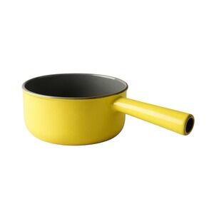 Vintage Descoware Belgium Yellow Enameled Cast Iron‎ Saucepan Pot 6 Inch